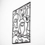Wallity Faces 2 - Escultura de Pared de Metal Negra
